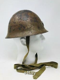 1941 Japanese Showa 16 Stamped Named Imperial Army Helmet WWII Bring Back Relic
