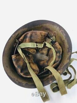 1941 Japanese Showa 16 Stamped Named Imperial Army Helmet WWII Bring Back Relic