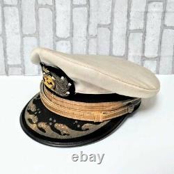 Antique Imperial Japanese Army Navy WW2 Military Cap White Gold Hat World War II