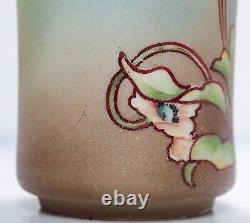 Antique Japanese Royal Kinjo 1910 Multicolor Hand Painted Floral Vase RARE