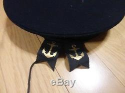 Antique Japanese World War 2 WW2 Imperial Japan Navy Officer Hat Cap Name pic