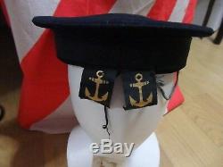 Antique Japanese World War 2 WW2 Imperial Japan Navy Officer Hat Cap Name pic