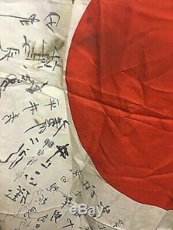 Antique Ww2 Imperial Japanese Inscribed Flag/banner / Navy Veteran Owned