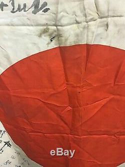 Antique Ww2 Imperial Japanese Inscribed Flag/banner / Navy Veteran Owned