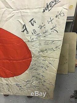 Antique Ww2 Imperial Japanese Inscribed Flag/banner / Navy Veteran Owned