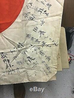 Antique Ww2 Imperial Japanese Inscribed Flag/banner / Navy Veteran Owned