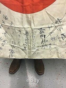 Antique Ww2 Imperial Japanese Inscribed Flag/banner / Navy Veteran Owned