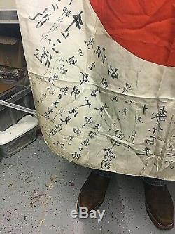 Antique Ww2 Imperial Japanese Inscribed Flag/banner / Navy Veteran Owned