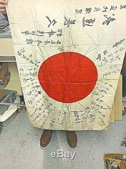 Antique Ww2 Imperial Japanese Inscribed Flag/banner / Navy Veteran Owned