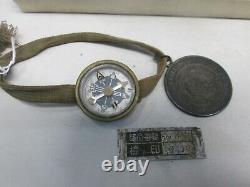Antique Wwii Imperial Japanese Wrist Compass & Chinese Memento Silver Dollar