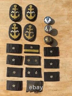 Collection Original World War 2 Imperial Japanese Navy Uniform Patches Hat WW2