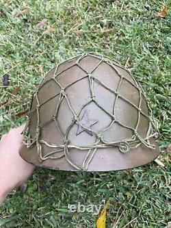 FINE WW2 Imperial Japanese Army Type 90 Helmet With NET WWII Bringback War Trophy