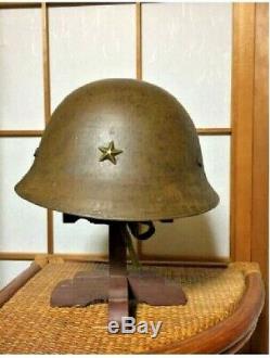 Former Japanese Imperial Army WW2 Steel Helmet Real Item Rare from Japan