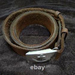 Former Japanese Navy Leather Belt Anchor Mark WW? Imperial military antique