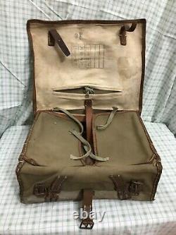 IMPERIAL JAPANESE ARMY WWII CANVAS KNAPSACK-SHOWA ERA Canvas / Pony Fur