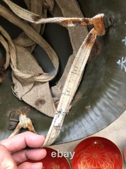 Imperial Japan Military 8pc Set Helmet Medal Badge Flag Cup Prewar WWII Era