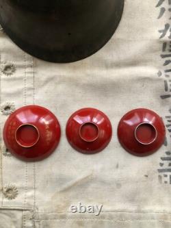 Imperial Japan Military 8pc Set Helmet Medal Badge Flag Cup Prewar WWII Era