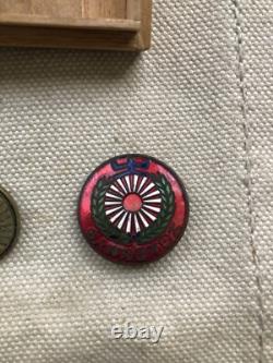 Imperial Japan Military 8pc Set Helmet Medal Badge Flag Cup Prewar WWII Era