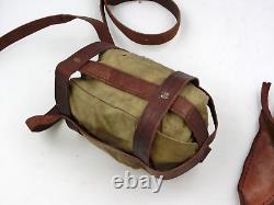 Imperial Japanese Army 2 leather bags with Water bottle holder Military star WW2
