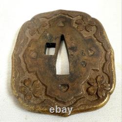 Imperial Japanese Army Gunto Tsuba Sword Guard WWII Era Military Fitting