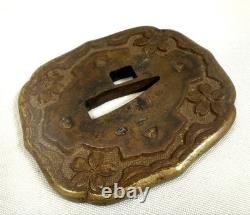 Imperial Japanese Army Gunto Tsuba Sword Guard WWII Era Military Fitting