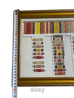 Imperial Japanese Army Navy Real Ribbon Picture Frame WWII IJA 202303M