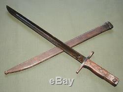 Imperial Japanese Army WW2 LATE WAR STRAIGHT QUILLON TYPE 30 ARISAKA BAYONET Vtg