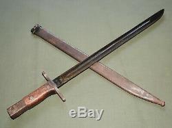 Imperial Japanese Army WW2 LATE WAR STRAIGHT QUILLON TYPE 30 ARISAKA BAYONET Vtg