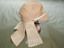 Imperial Japanese Army WW2 TROPICAL KHAKI COTTON HAVELOCK FIELD HAT EXC Vtg Cap