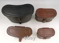 Imperial Japanese Army leather bag Binoculars case Set of 4 WW2 Vintage Japan