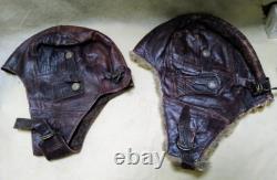 Imperial Japanese Army navy Original Flight cap set WW? Military IJA IJN RARE