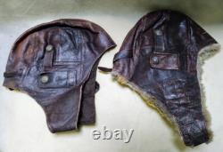 Imperial Japanese Army navy Original Flight cap set WW? Military IJA IJN RARE
