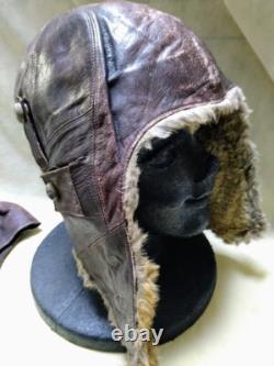 Imperial Japanese Army navy Original Flight cap set WW? Military IJA IJN RARE