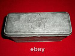 Imperial Japanese Navy Tin Can Case Cherry blossom WW2 Era Vintage From JPN Rare