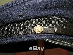 Imperial Japanese Navy WW2 OFFICER BULLION BADGED DRESS BLUE VISOR CAP IJN Hat