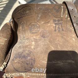 Japanese Imperial Army WW2 Medic bag Leather bag Japanese train station stamps