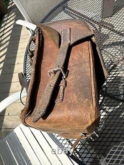 Japanese Imperial Army WW2 Medic bag Leather bag Japanese train station stamps