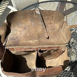 Japanese Imperial Army WW2 Medic bag Leather bag Japanese train station stamps