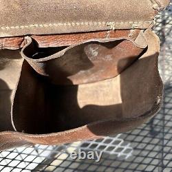 Japanese Imperial Army WW2 Medic bag Leather bag Japanese train station stamps