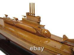 Japanese Imperial Navy I-400 Class WWII Submarine Mahogany Wood Wooden Model New