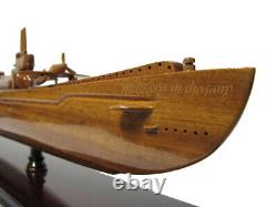 Japanese Imperial Navy I-400 Class WWII Submarine Mahogany Wood Wooden Model New