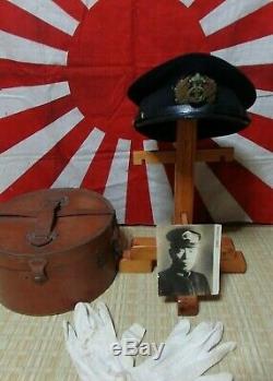 Japanese World War 2 WW2 Imperial Japan Navy Officer Hat Cap Gloves Yamamoto+