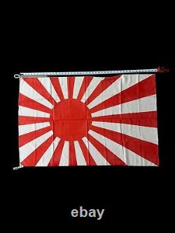 Original LARGE WW2 Japanese Rising Sun Flag 44x29 Imperial Navy Silk Fabric