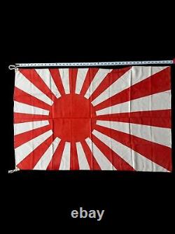 Original LARGE WW2 Japanese Rising Sun Flag 44x29 Imperial Navy Silk Fabric