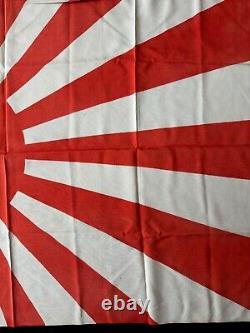 Original LARGE WW2 Japanese Rising Sun Flag 44x29 Imperial Navy Silk Fabric