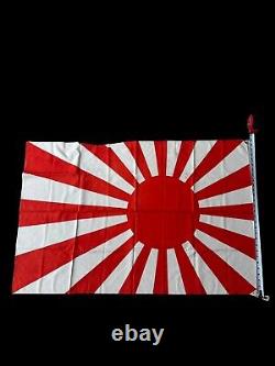 Original LARGE WW2 Japanese Rising Sun Flag 44x29 Imperial Navy Silk Fabric