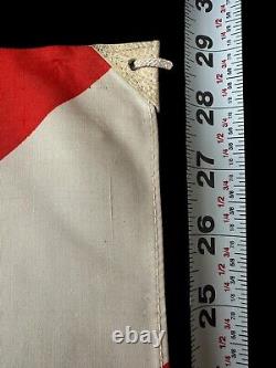 Original LARGE WW2 Japanese Rising Sun Flag 44x29 Imperial Navy Silk Fabric