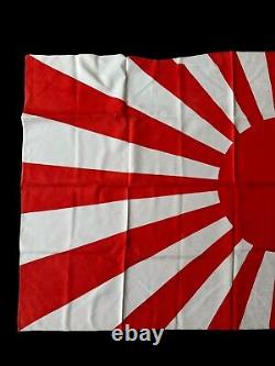 Original LARGE WW2 Japanese Rising Sun Flag 44x29 Imperial Navy Silk Fabric