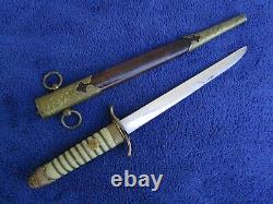 Original Late Ww2 Japanese Imperial Navy Dagger And Scabbard