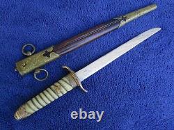 Original Late Ww2 Japanese Imperial Navy Dagger And Scabbard